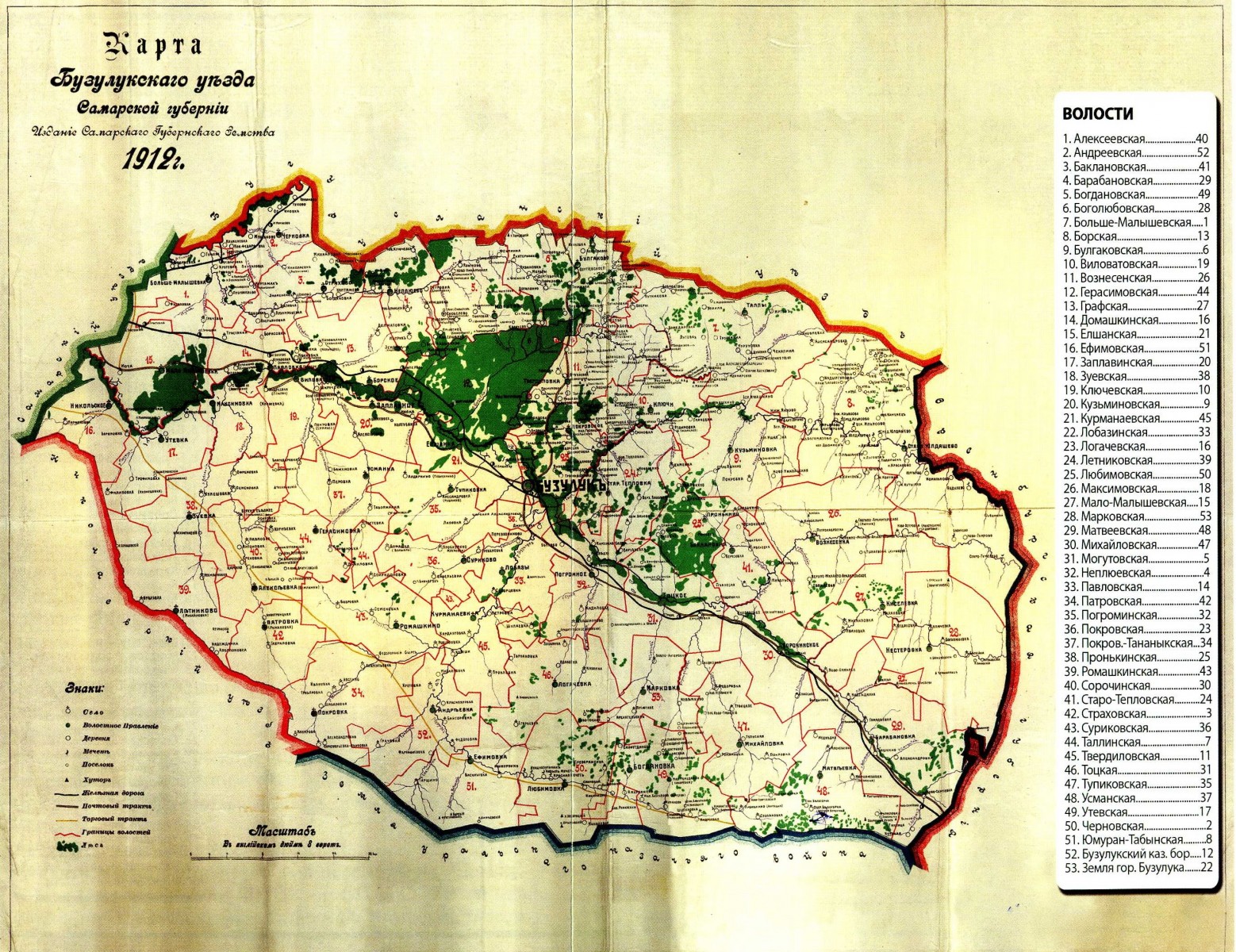 Старая карта самарской губернии