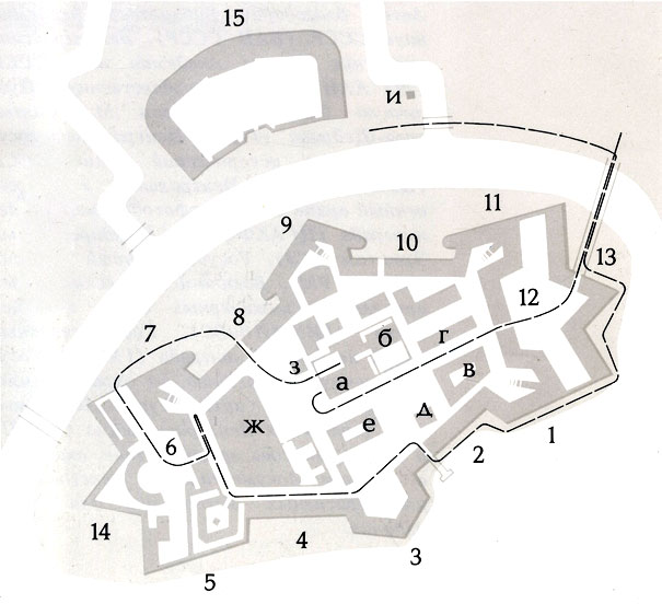 Петропавловская крепость схема