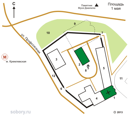 План Иоанно-Предтеченского монастыря в Казани