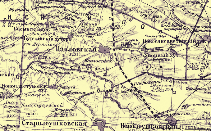 Карта кубанской области и черноморской губернии 1916 года