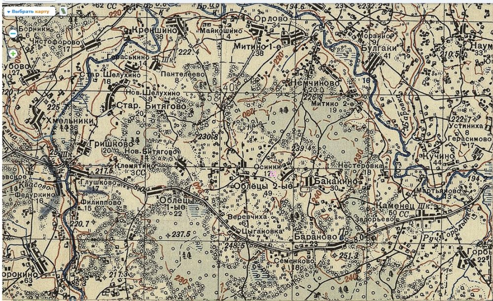 Карта смоленской области 1940 года