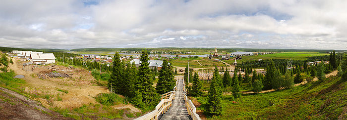 Панорамный вид на село Варзуга