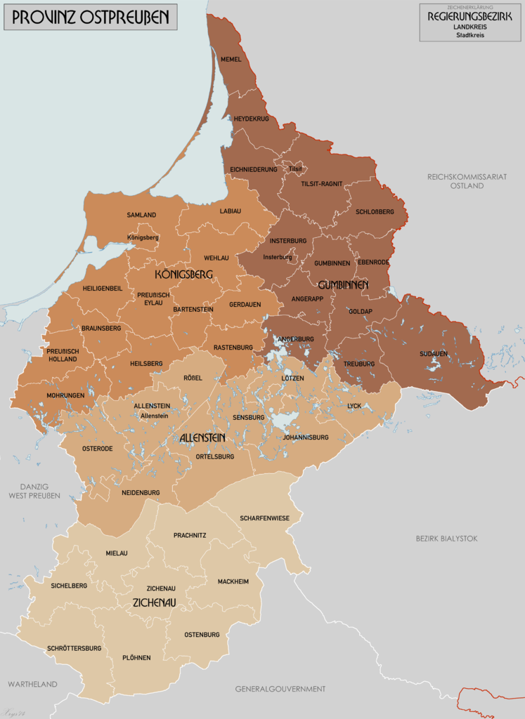 Округа Восточной Пруссии в 1944 году