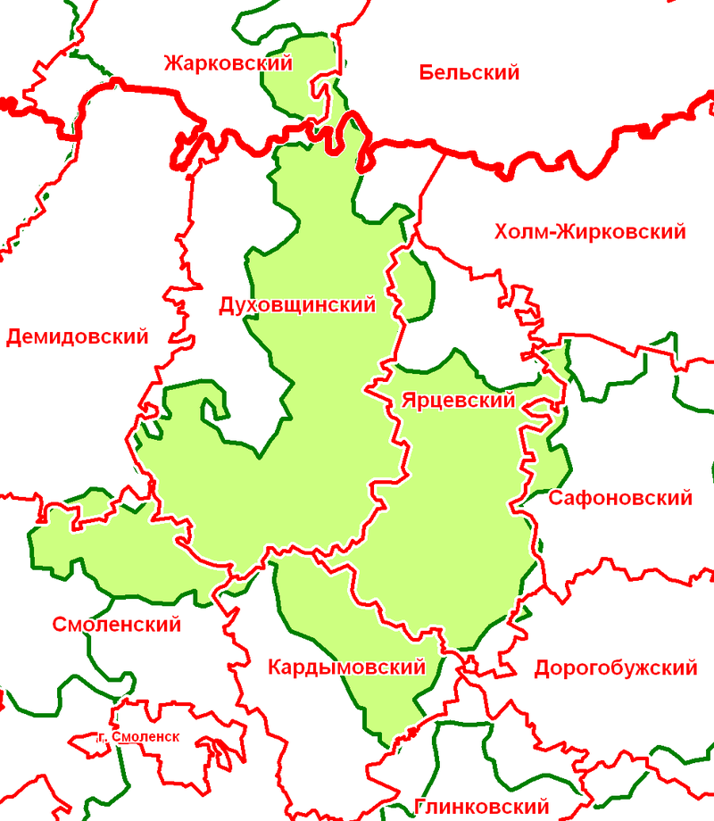 Карта смоленской области духовщинского района смоленской области