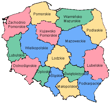 Польские воеводства. Административное деление Польши