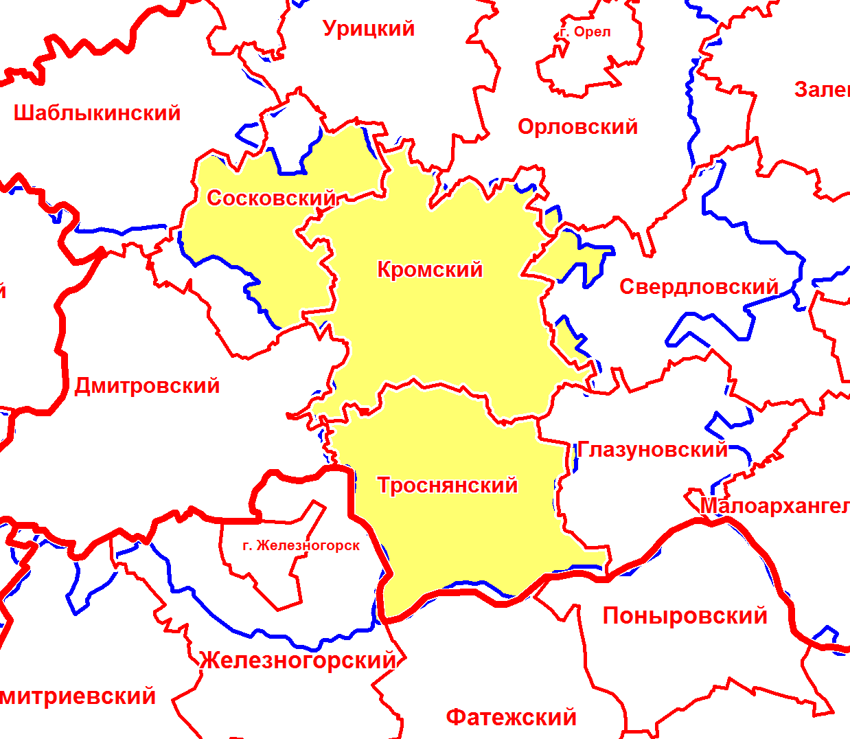 Карта сосковского района орловской области