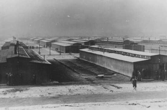 Barracks of the women's camp at the Auschwitz-Birkenau camp. 