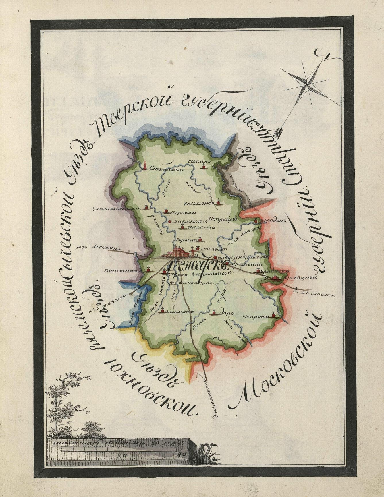 Карта гжатского уезда смоленской губернии 1812 года