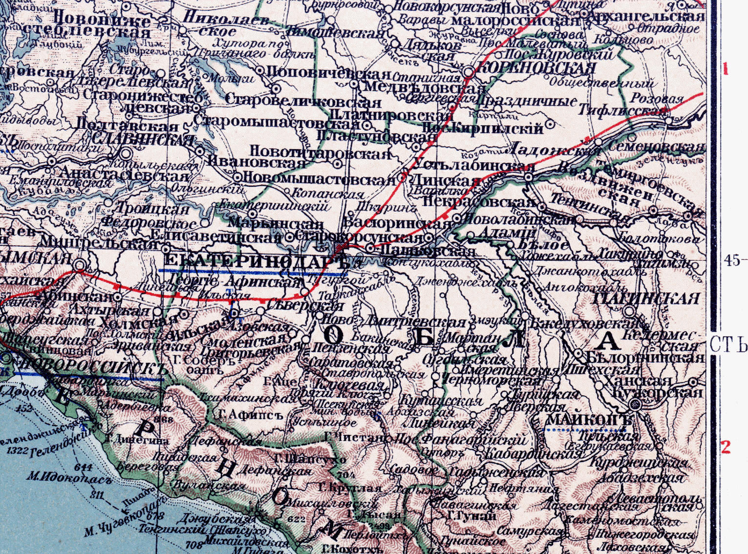 Карта краснодара и области