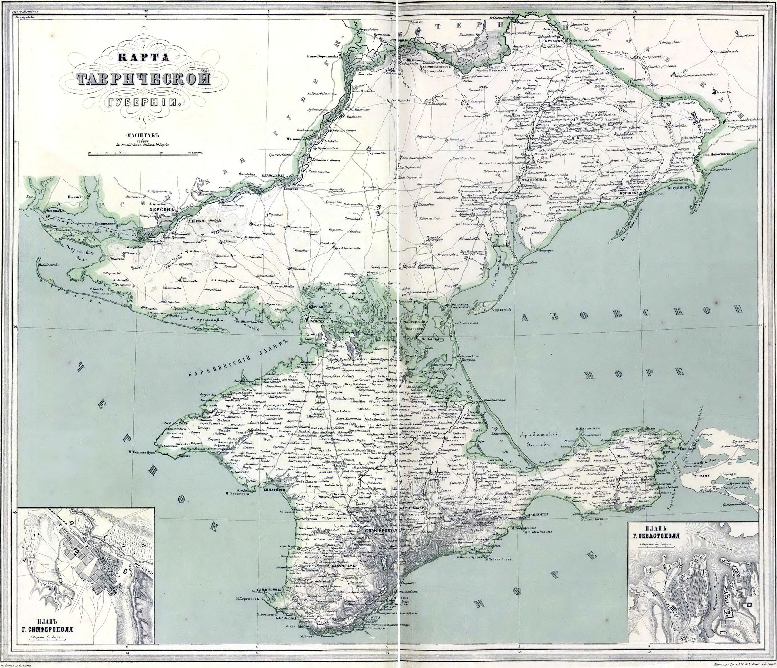 Карта таврической губернии