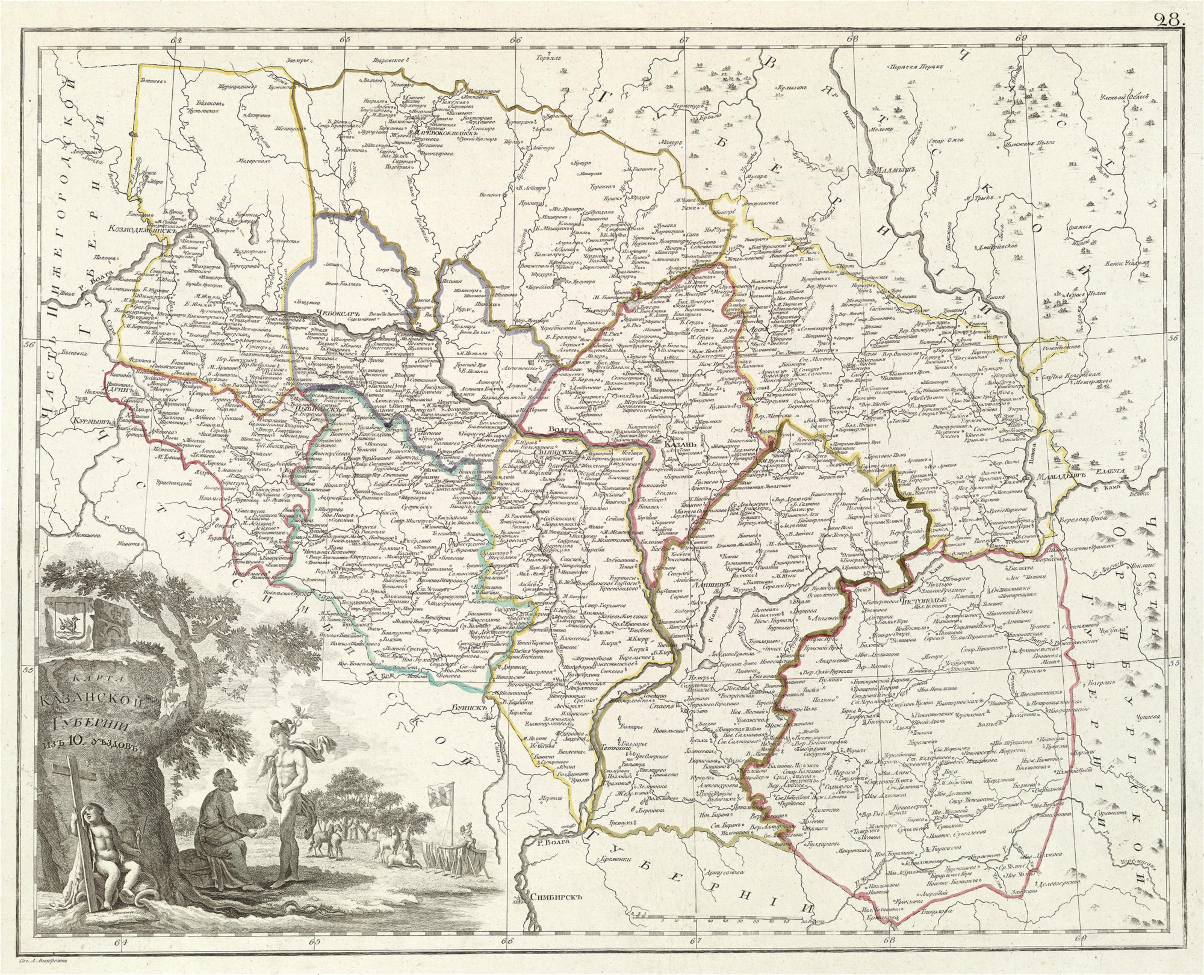 Карта казанской губернии 19 века
