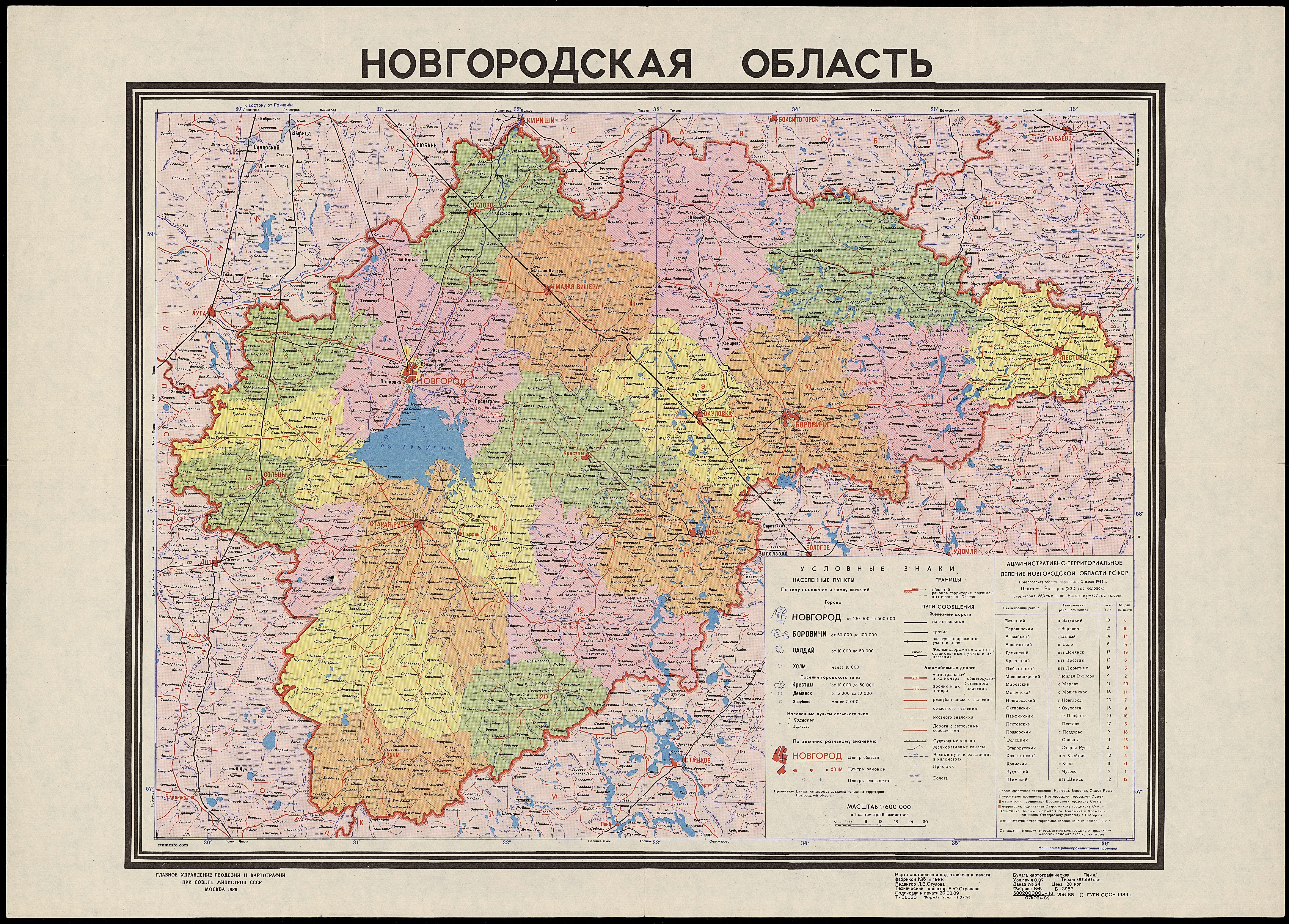 Физическая карта новгородской области