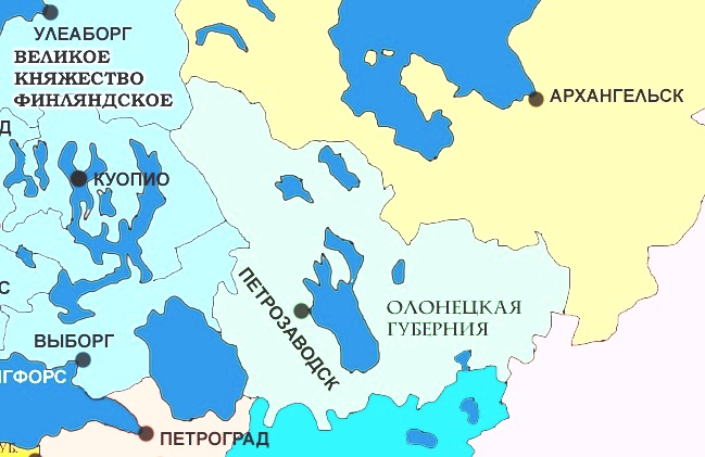 Карта олонецкой губернии подробная 17 19 века